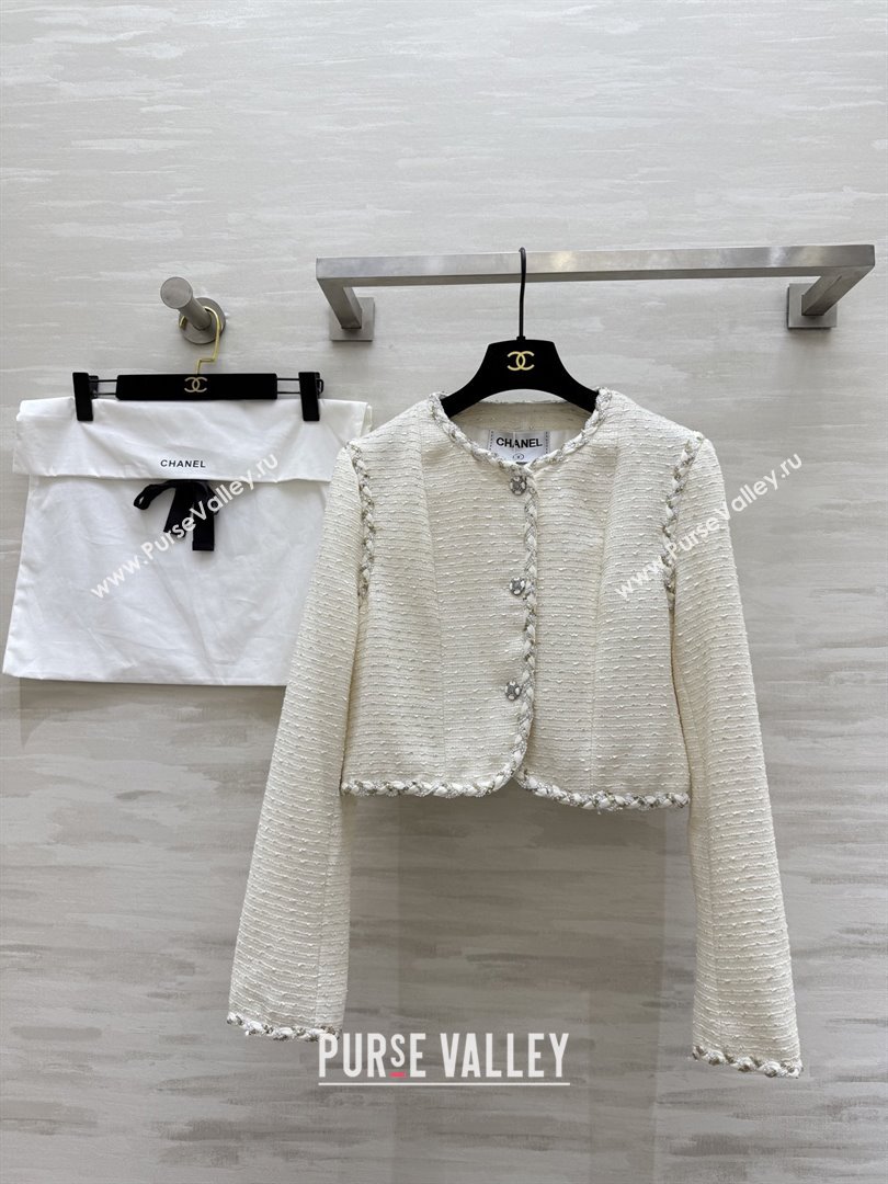 Chanel Tweed Jacket CH91304 Beige 2025 (Q-25091304)