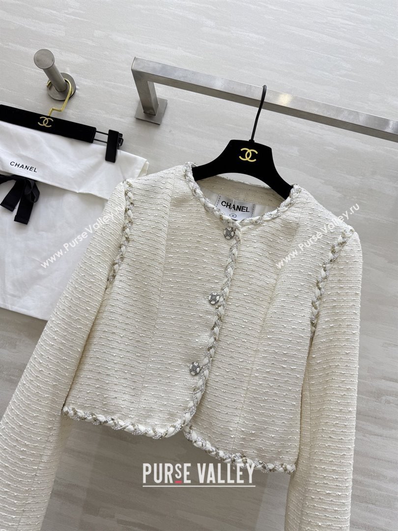 Chanel Tweed Jacket CH91304 Beige 2025 (Q-25091304)