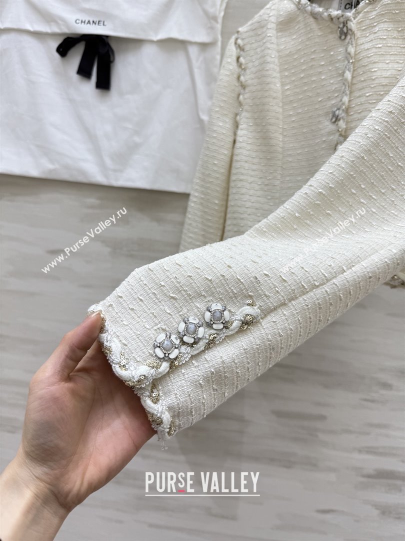 Chanel Tweed Jacket CH91304 Beige 2025 (Q-25091304)