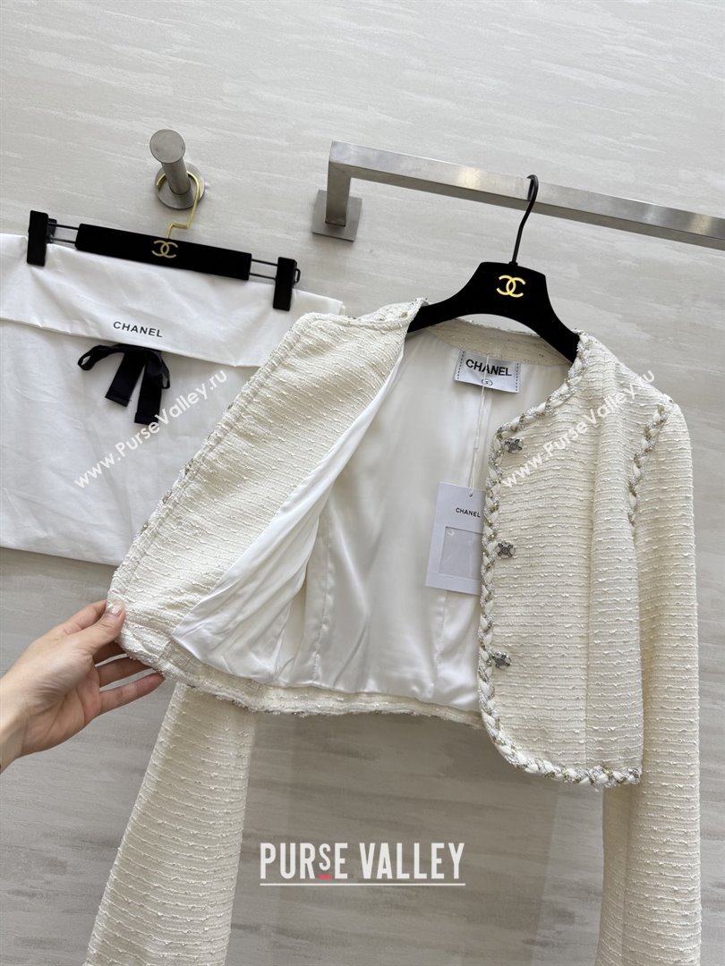 Chanel Tweed Jacket CH91304 Beige 2025 (Q-25091304)