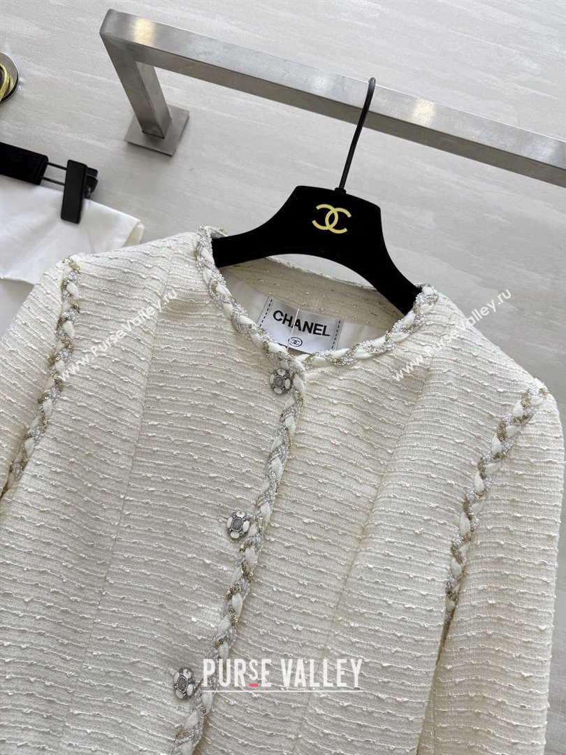 Chanel Tweed Jacket CH91304 Beige 2025 (Q-25091304)