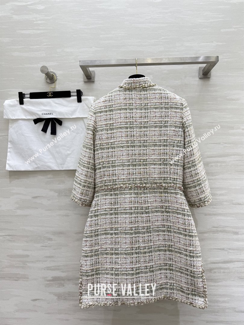 Chanel Tweed Dress CH91305 Beige 2025 (Q-25091305)
