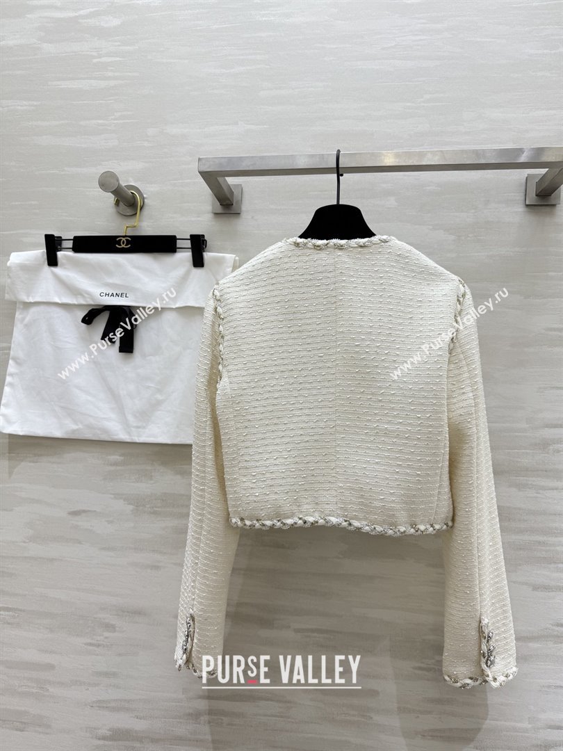 Chanel Tweed Jacket CH91304 Beige 2025 (Q-25091304)