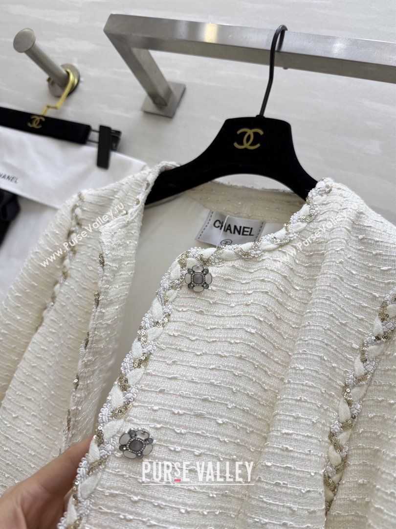 Chanel Tweed Jacket CH91304 Beige 2025 (Q-25091304)