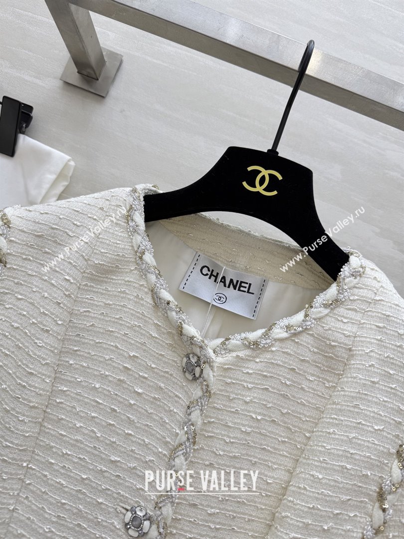 Chanel Tweed Jacket CH91304 Beige 2025 (Q-25091304)