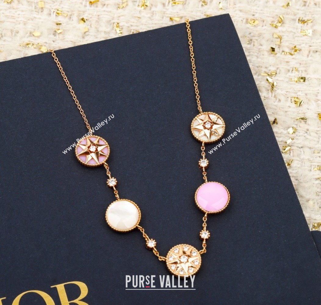 Dior Rose des Vents Necklace Pink 2025 0915 (YF-250915102)