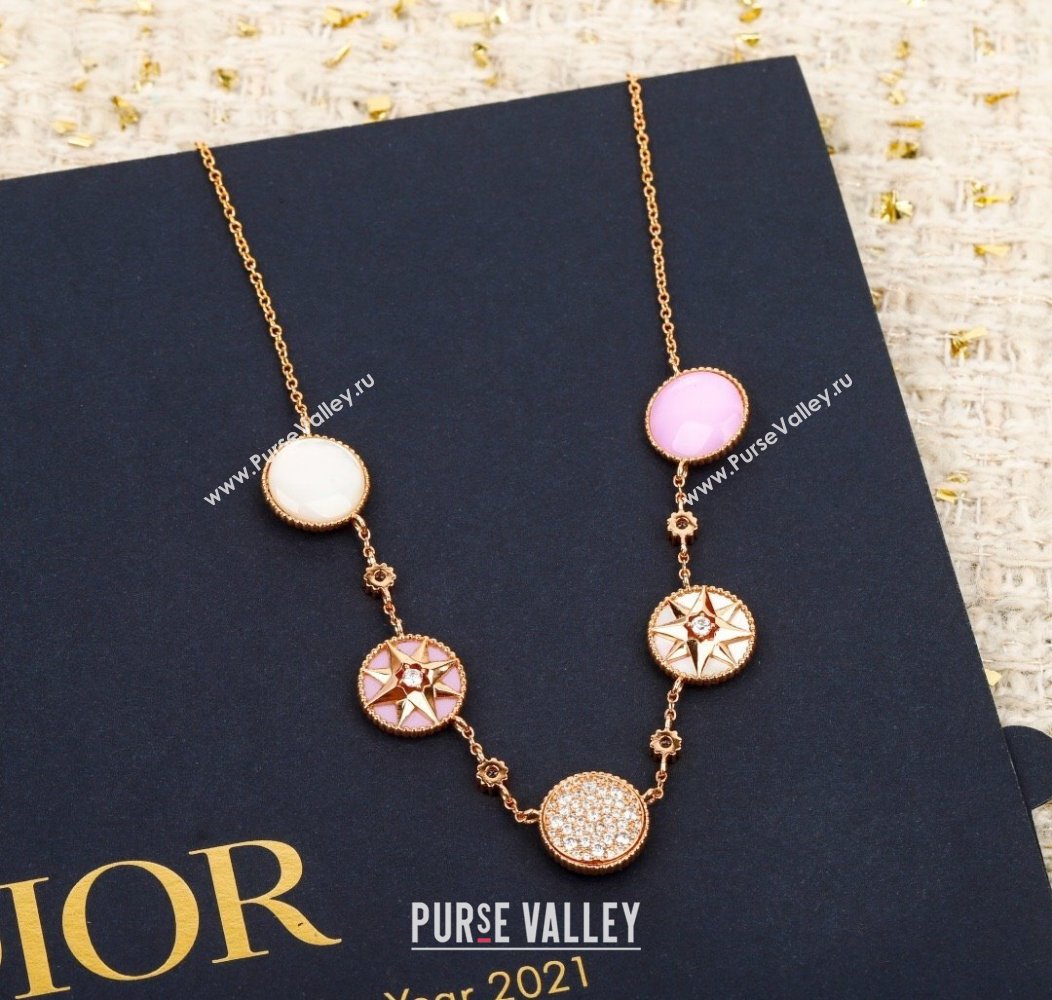 Dior Rose des Vents Necklace Pink 2025 0915 (YF-250915102)