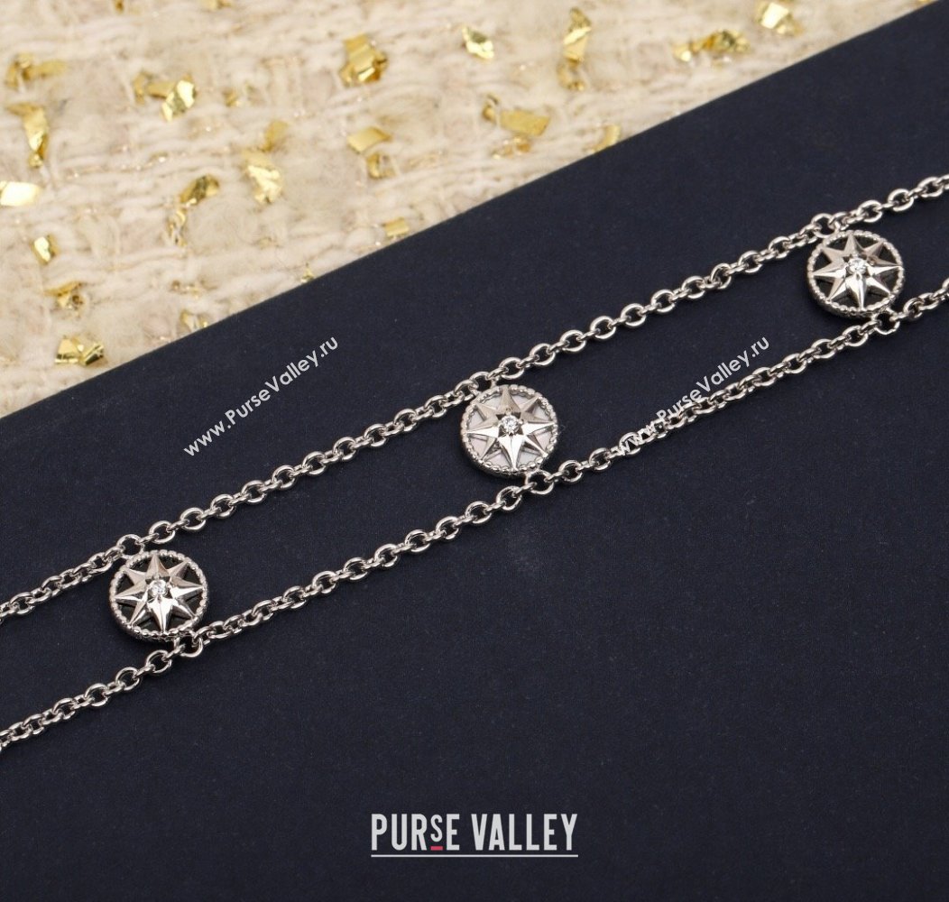 Dior Rose des Vents Long Necklace Black/Silver 2025 0913 (YF-250915105)