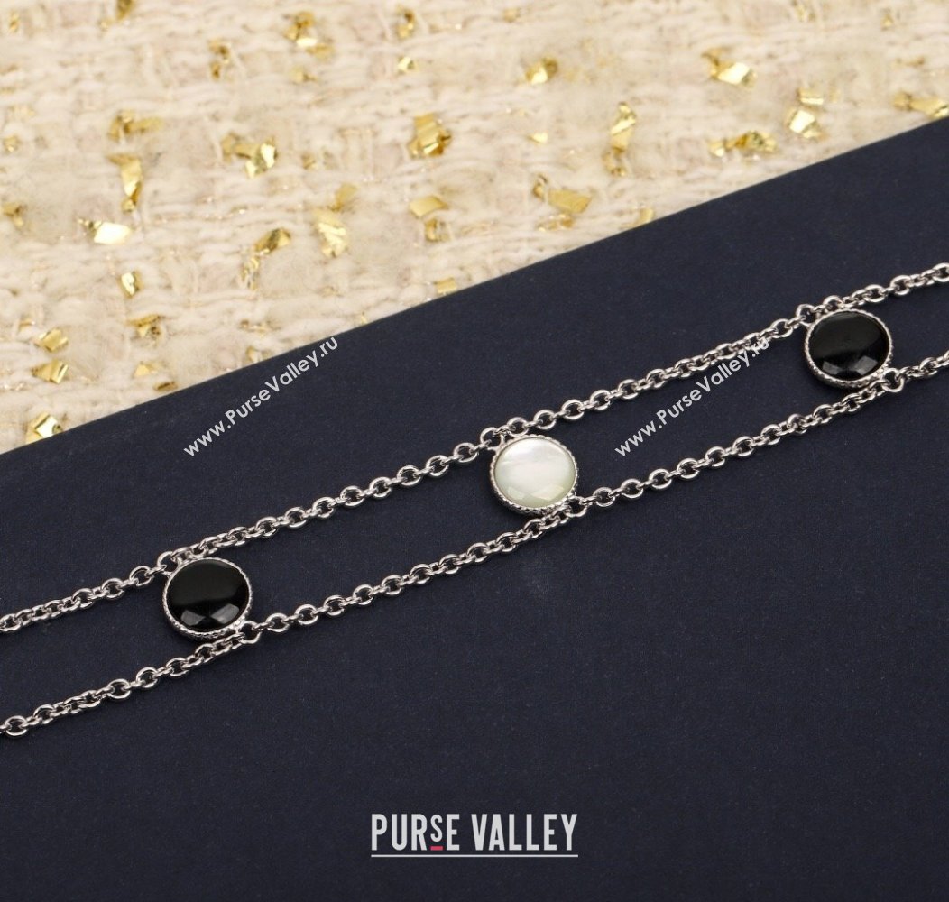 Dior Rose des Vents Long Necklace Black/Silver 2025 0913 (YF-250915105)