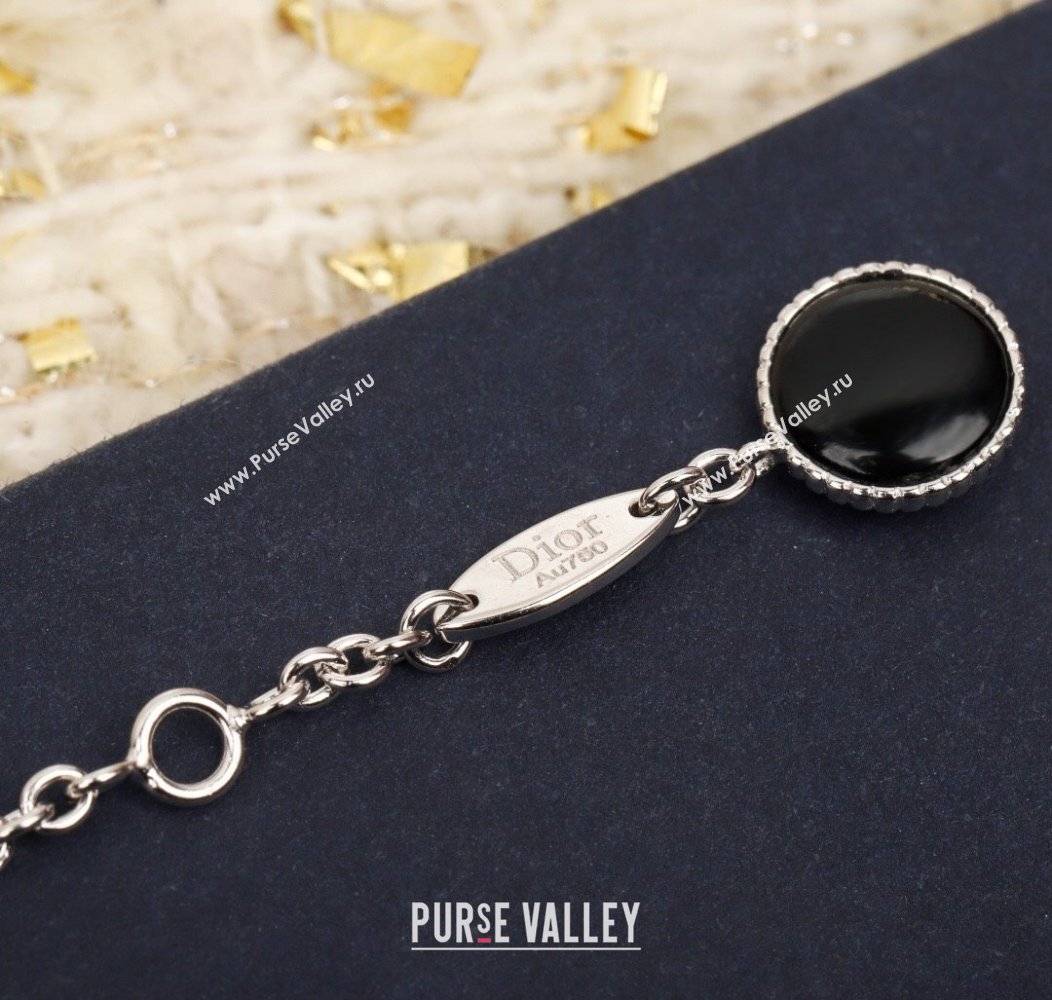 Dior Rose des Vents Long Necklace Black/Silver 2025 0913 (YF-250915105)