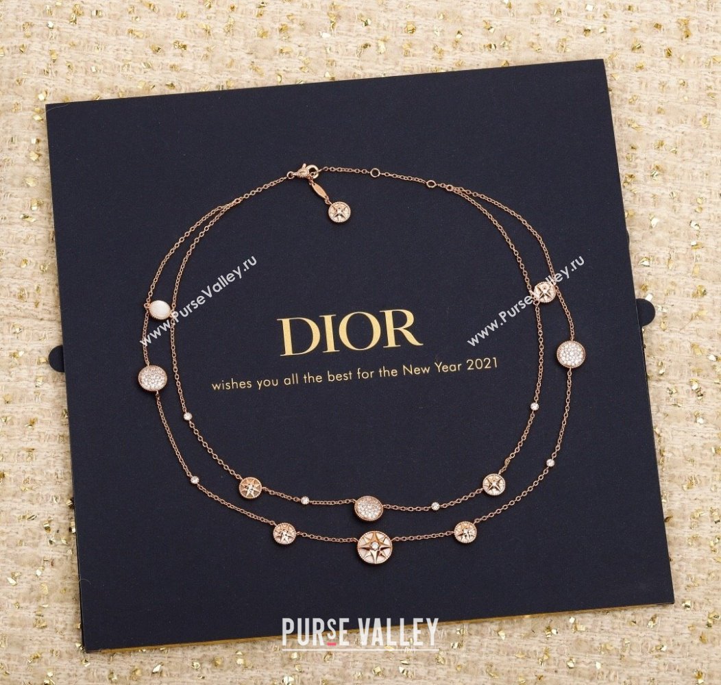 Dior Rose des Vents Necklace Rose Gold 2025 0915 (YF-250915107)