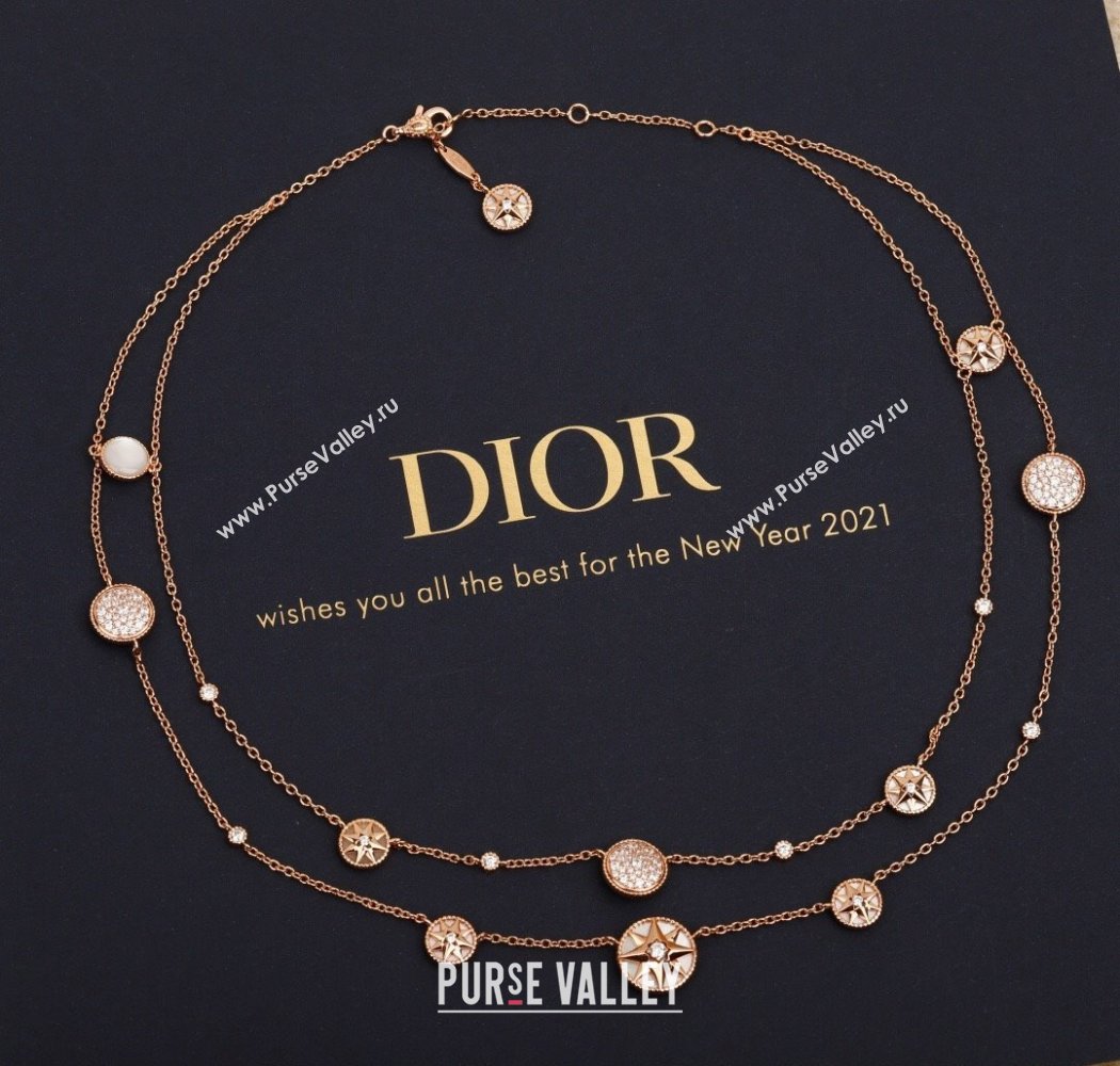 Dior Rose des Vents Necklace Rose Gold 2025 0915 (YF-250915107)