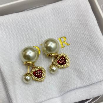 Dior Tribales Earrings with Heart Red 2025 0915 (YF-250915095)