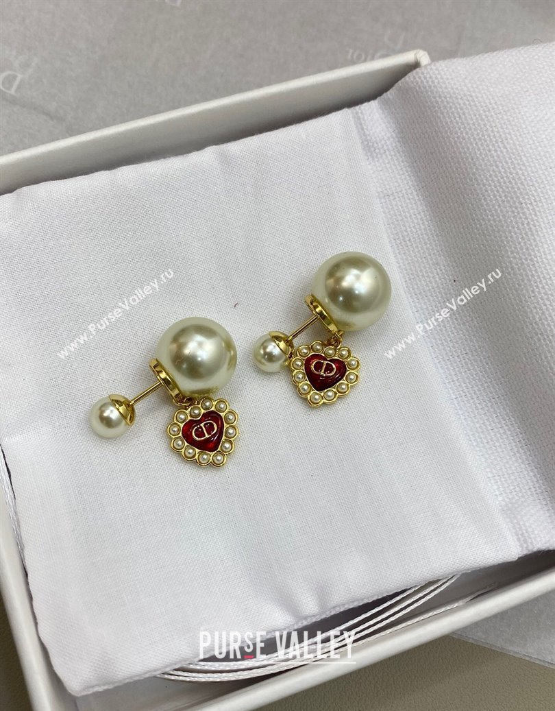Dior Tribales Earrings with Heart Red 2025 0915 (YF-250915095)