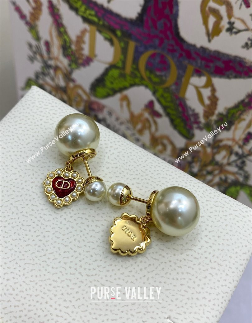 Dior Tribales Earrings with Heart Red 2025 0915 (YF-250915095)