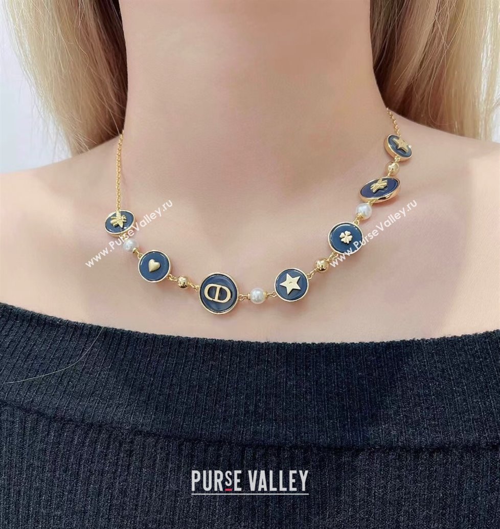 Dior D-Luck Necklace Blue 2025 0915 (YF-250915099)