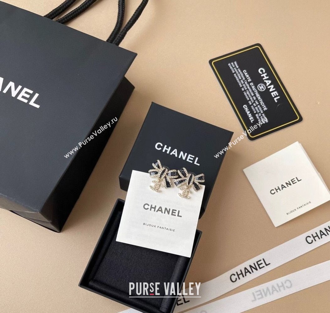 Chanel Bow Earrings Black 2025 CH091521 (YF-250915121)