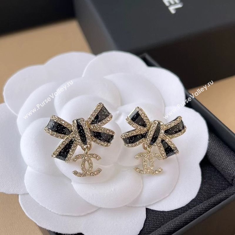 Chanel Bow Earrings Black 2025 CH091521 (YF-250915121)