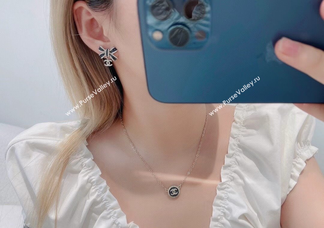 Chanel Bow Earrings Black 2025 CH091521 (YF-250915121)