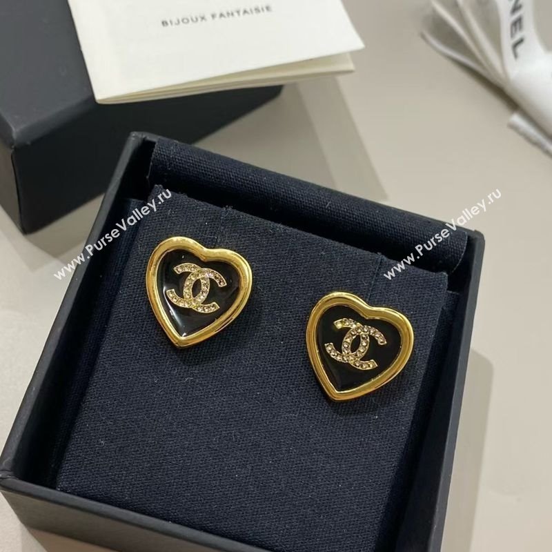 Chanel Heart Stud Earrings Black 2025 CH091524 (YF-250915124)