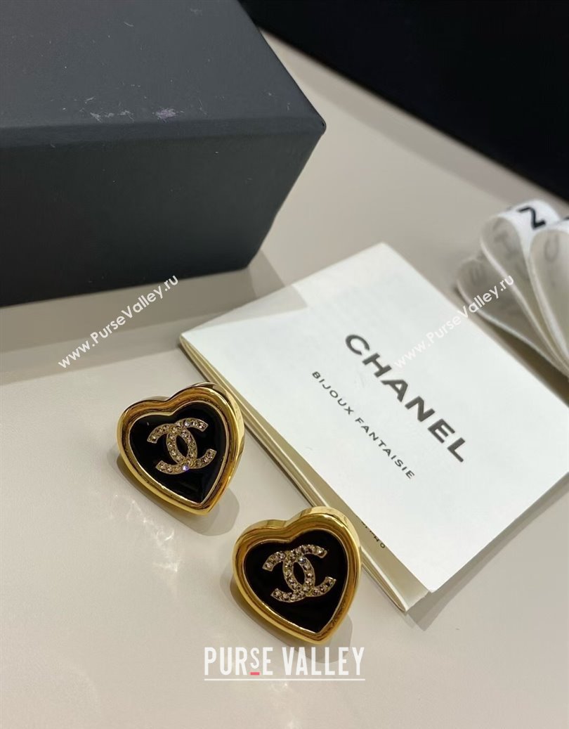 Chanel Heart Stud Earrings Black 2025 CH091524 (YF-250915124)