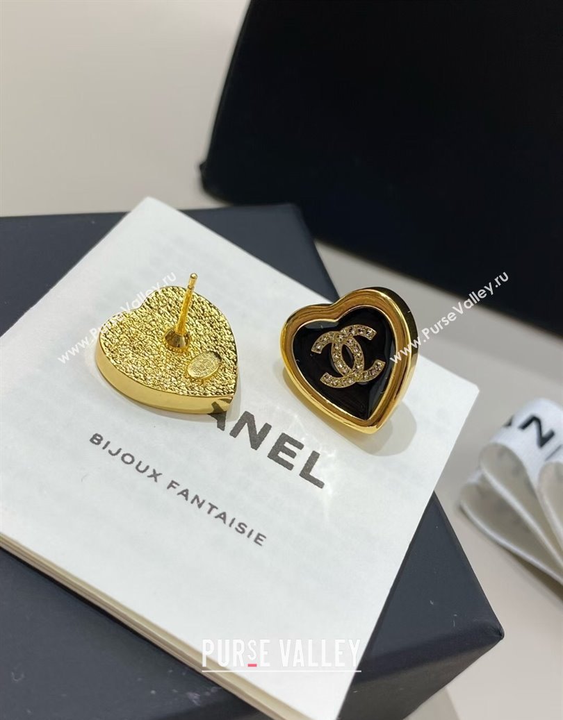 Chanel Heart Stud Earrings Black 2025 CH091524 (YF-250915124)