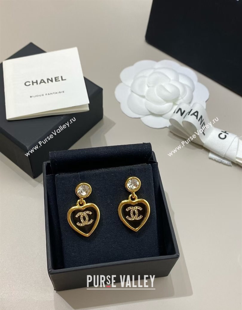 Chanel Heart Short Earrings Black 2025 CH091524 (YF-250915125)