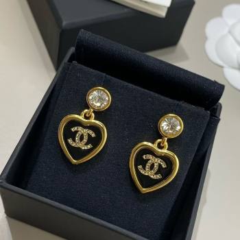 Chanel Heart Short Earrings Black 2025 CH091524 (YF-250915125)