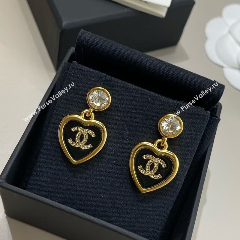 Chanel Heart Short Earrings Black 2025 CH091524 (YF-250915125)