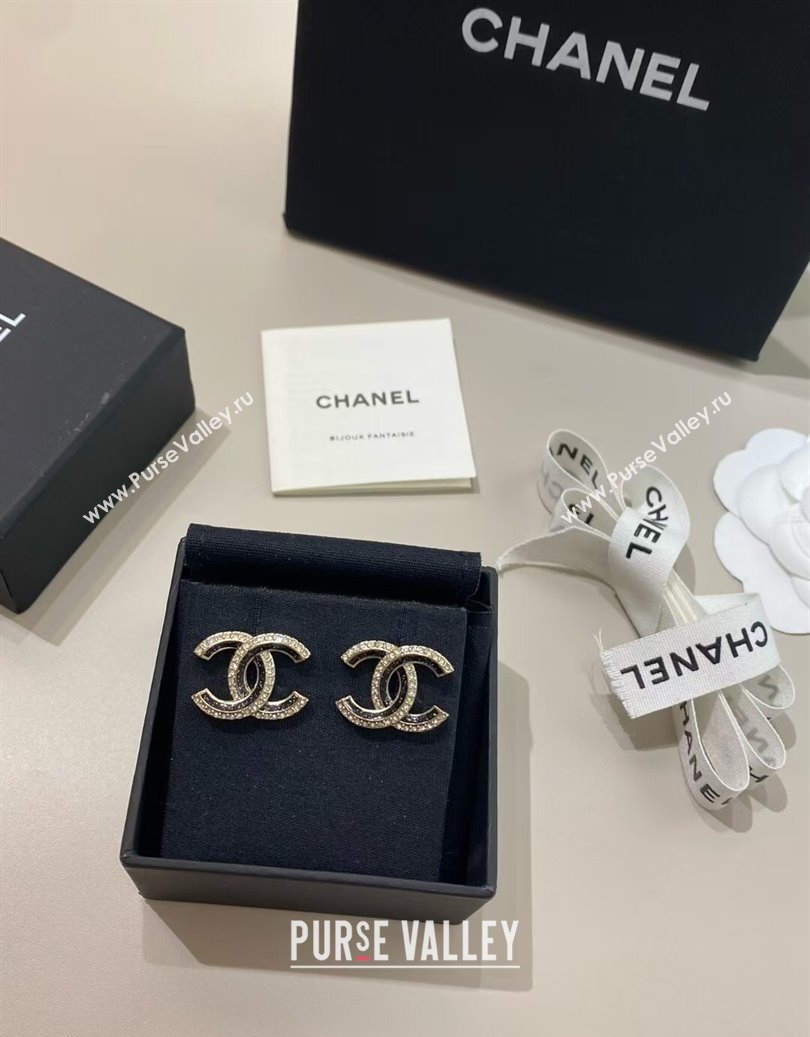 Chanel CC Stud Earrings Black 2025 CH091526 (YF-250915126)