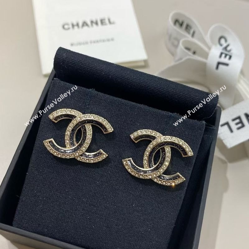 Chanel CC Stud Earrings Black 2025 CH091526 (YF-250915126)