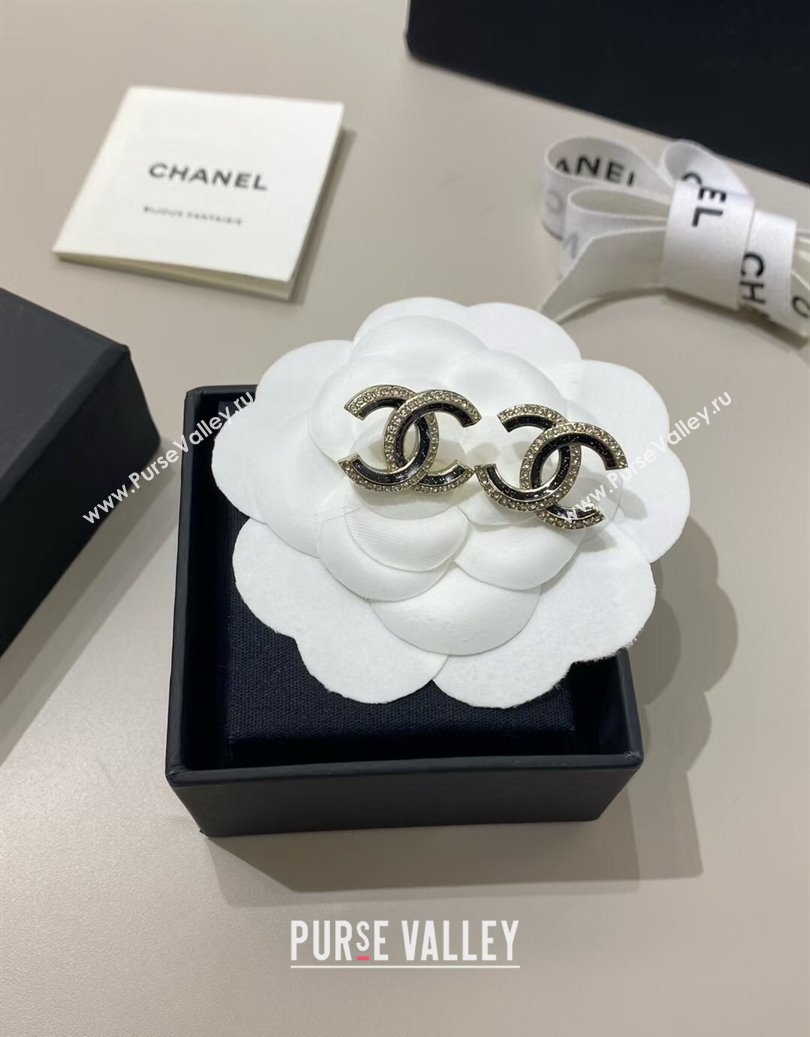 Chanel CC Stud Earrings Black 2025 CH091526 (YF-250915126)