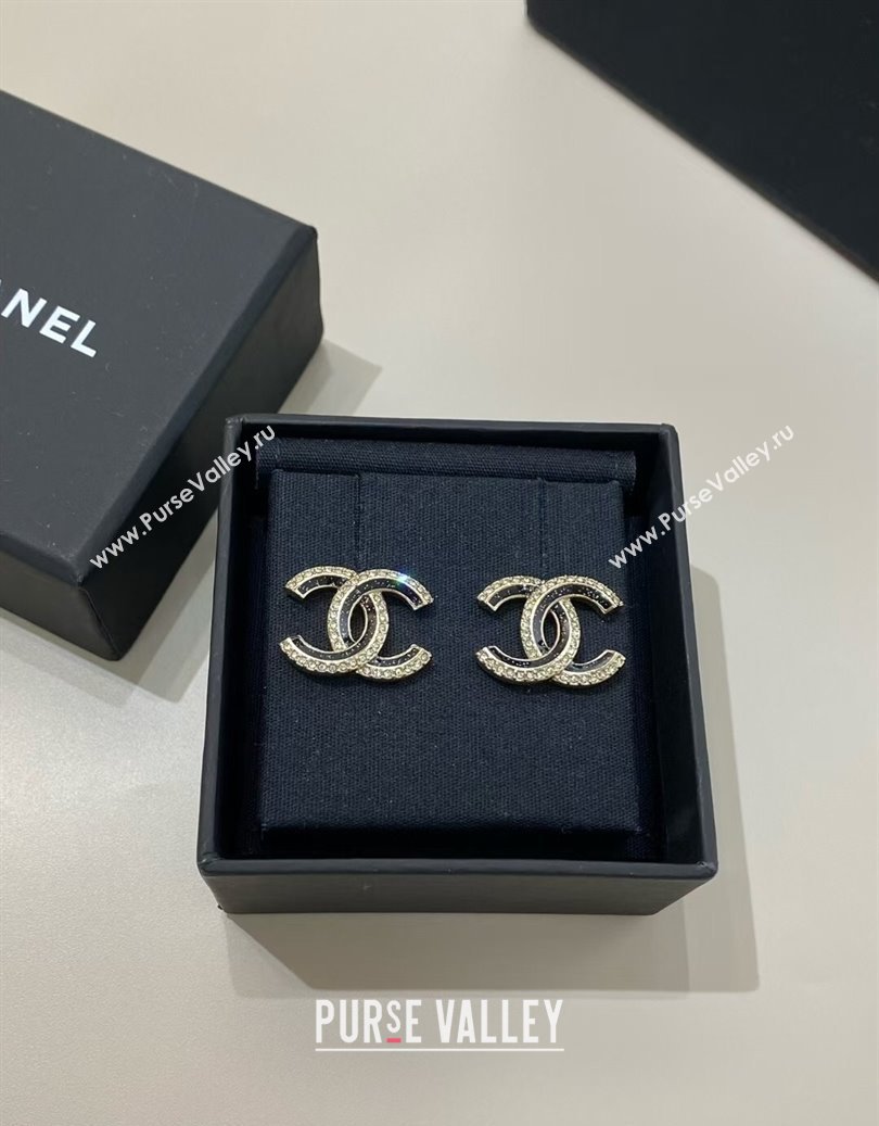 Chanel CC Stud Earrings Black 2025 CH091526 (YF-250915126)