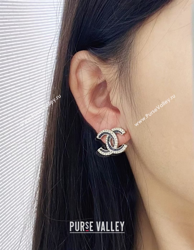 Chanel CC Stud Earrings Black 2025 CH091526 (YF-250915126)