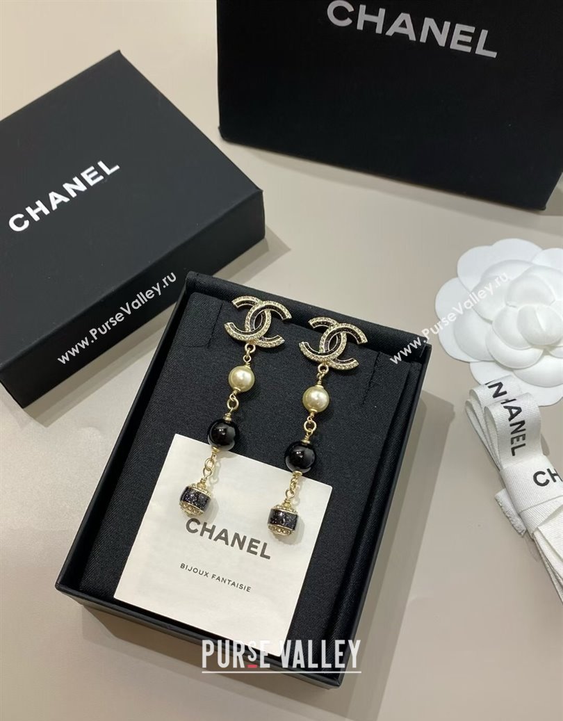 Chanel Long Earrings Black 2025 CH091528 (YF-250915128)