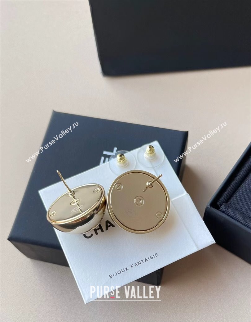 Chanel Round Stud Earrings Black/Gold 2025 CH0916033 (YF-250916033)