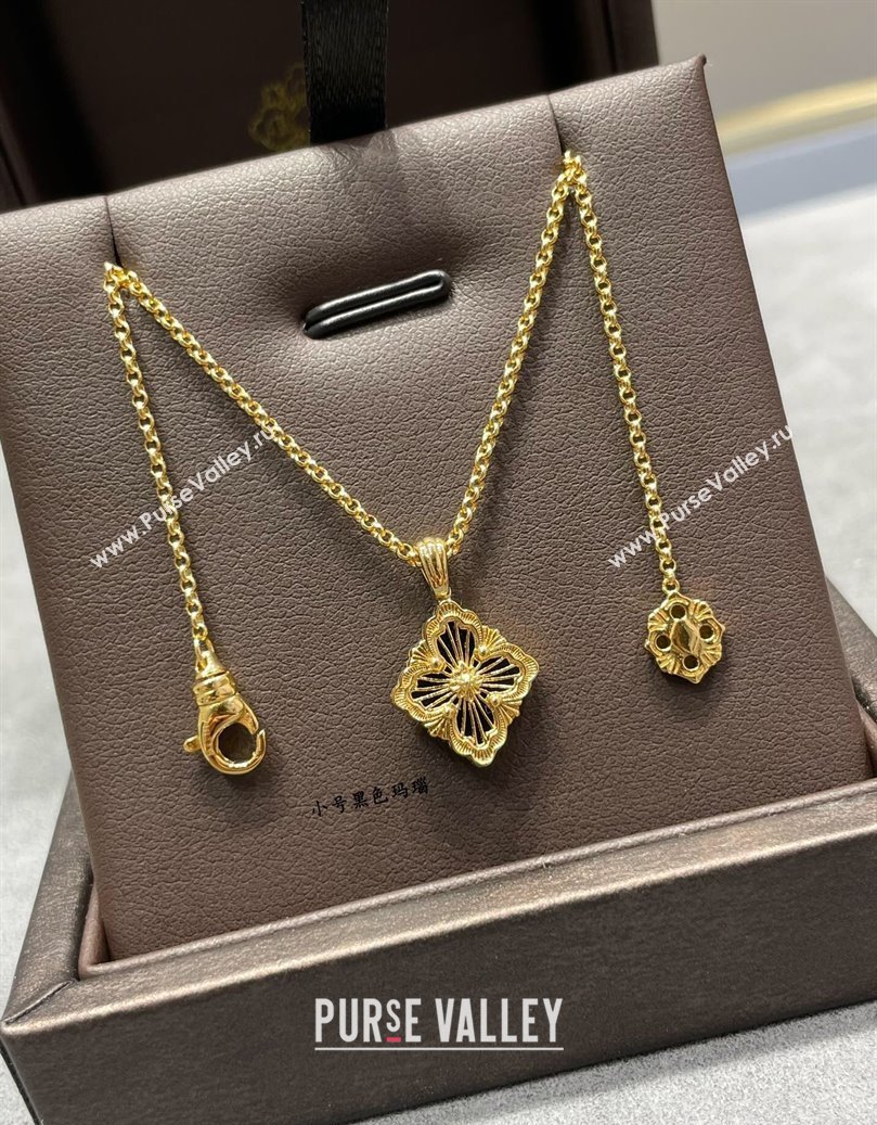 Buccellati Opera Tulle Small Pendant Necklace Black 2025 B091705 (YF-250917072)