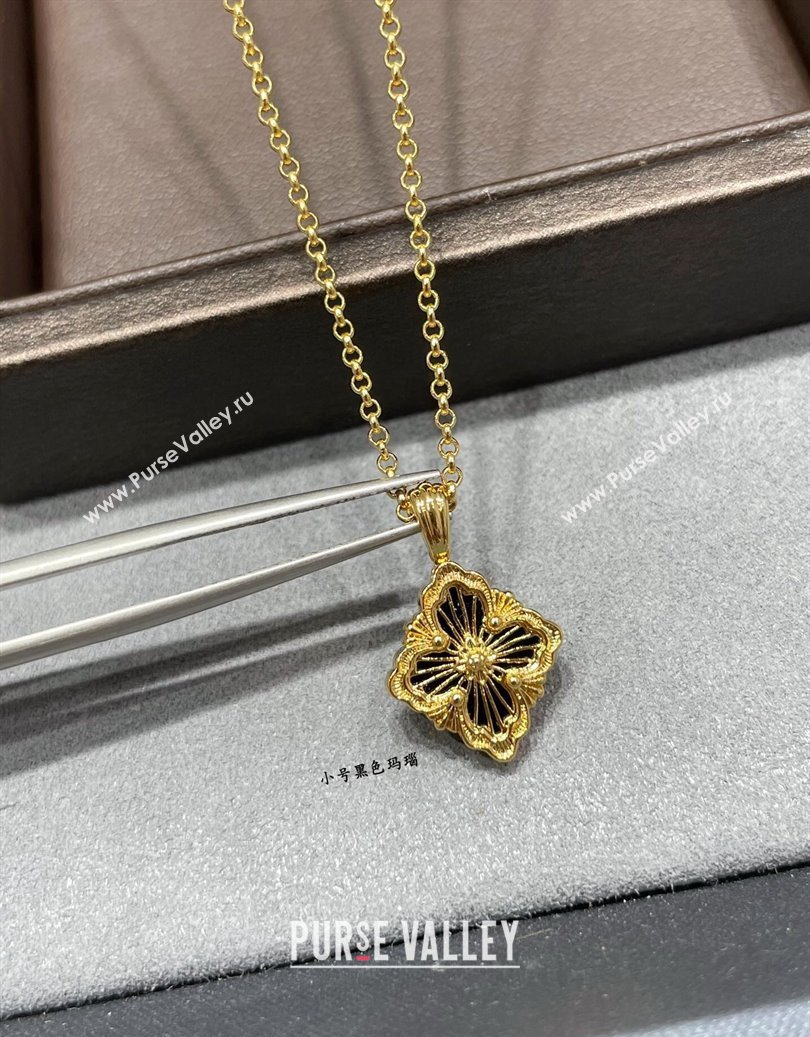 Buccellati Opera Tulle Small Pendant Necklace Black 2025 B091705 (YF-250917072)