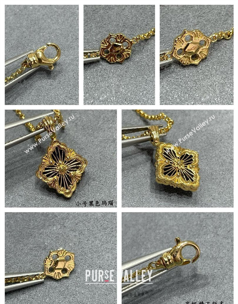 Buccellati Opera Tulle Small Pendant Necklace Black 2025 B091705 (YF-250917072)