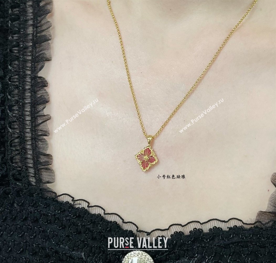 Buccellati Opera Tulle Small Pendant Necklace Red 2025 B091705 (YF-250917073)