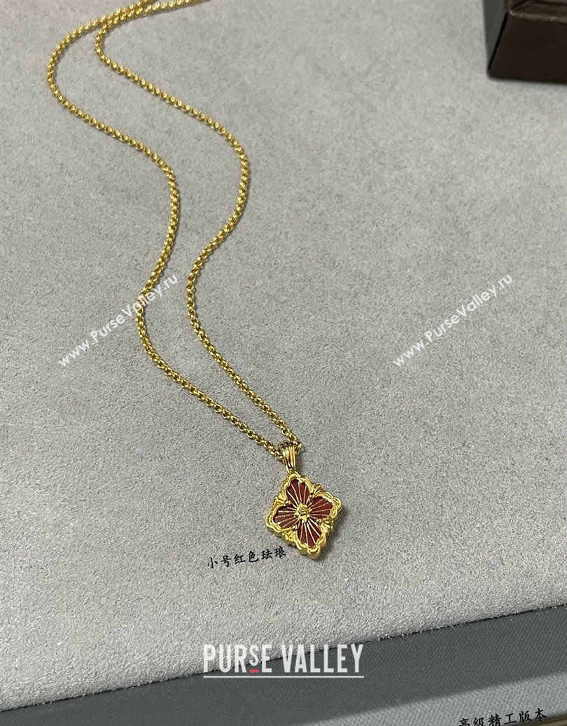 Buccellati Opera Tulle Small Pendant Necklace Red 2025 B091705 (YF-250917073)