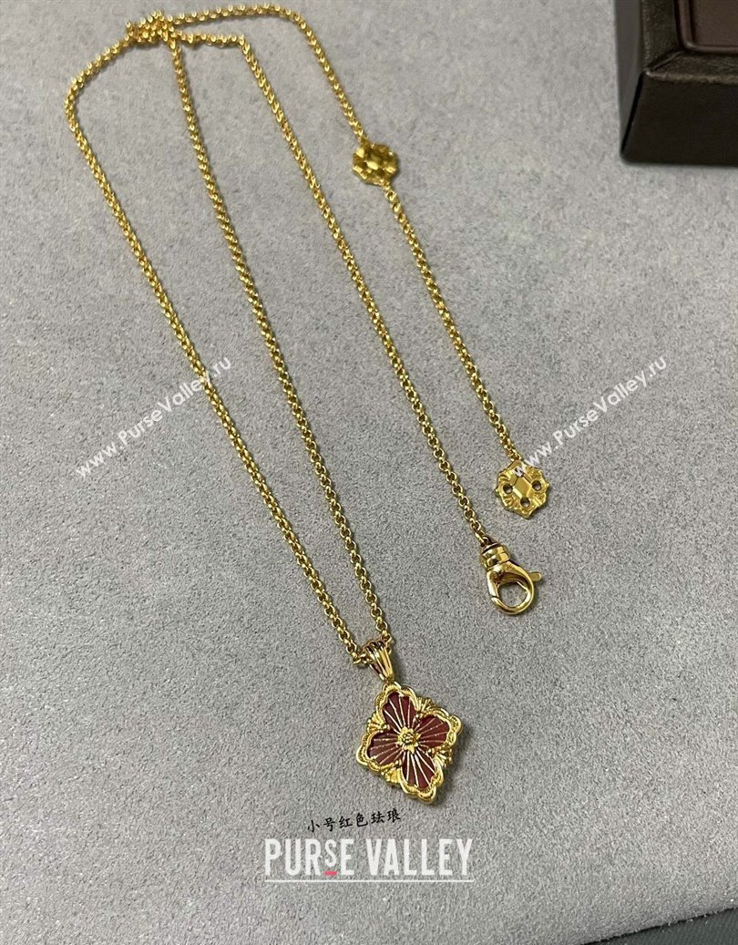 Buccellati Opera Tulle Small Pendant Necklace Red 2025 B091705 (YF-250917073)