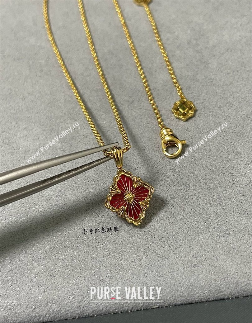 Buccellati Opera Tulle Small Pendant Necklace Red 2025 B091705 (YF-250917073)