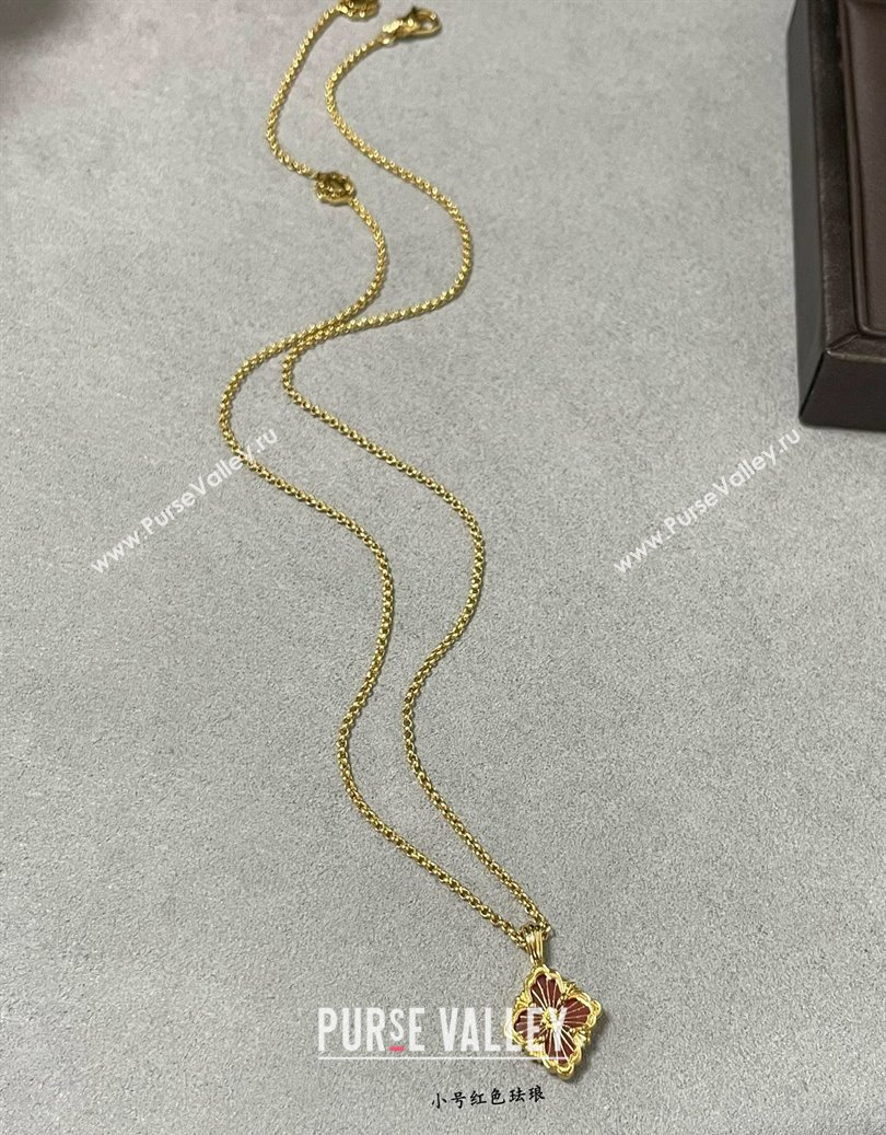 Buccellati Opera Tulle Small Pendant Necklace Red 2025 B091705 (YF-250917073)