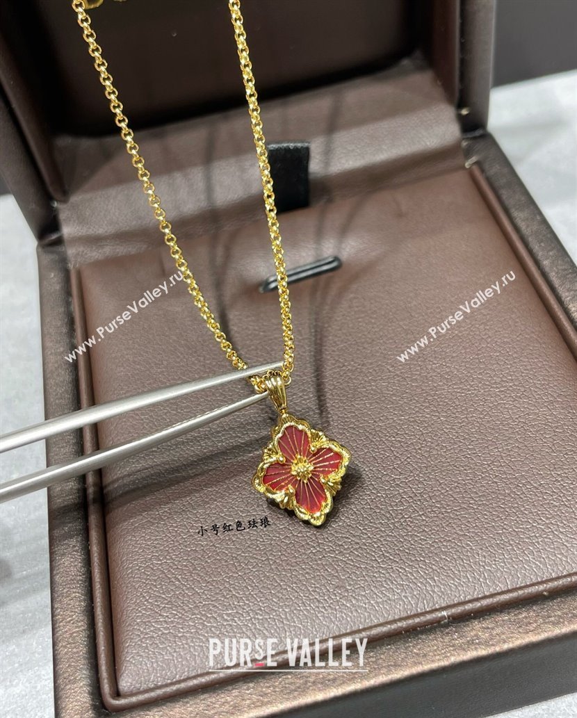 Buccellati Opera Tulle Small Pendant Necklace Red 2025 B091705 (YF-250917073)