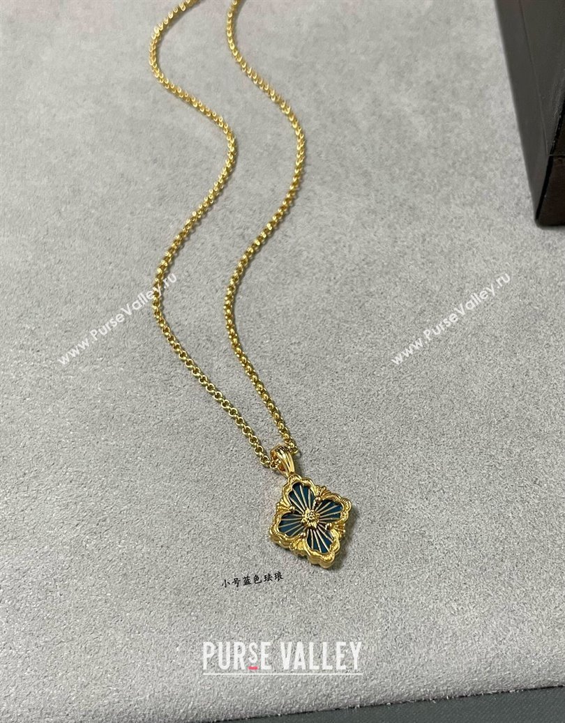 Buccellati Opera Tulle Small Pendant Necklace Blue 2025 B091705 (YF-250917075)