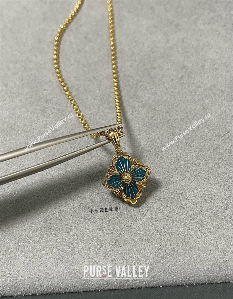 Buccellati Opera Tulle Small Pendant Necklace Blue 2025 B091705 (YF-250917075)