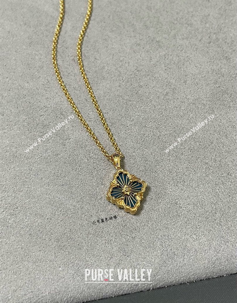 Buccellati Opera Tulle Small Pendant Necklace Blue 2025 B091705 (YF-250917075)