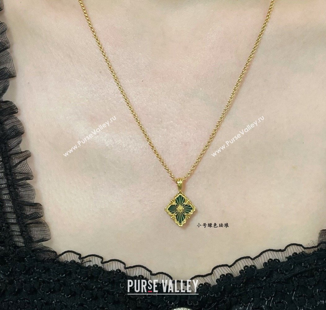 Buccellati Opera Tulle Small Pendant Necklace Green2 2025 B091705 (YF-250917076)