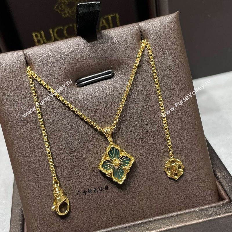 Buccellati Opera Tulle Small Pendant Necklace Green2 2025 B091705 (YF-250917076)